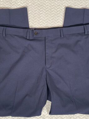 Lauren Ralph Lauren Dress Pants Mens 38x30 Black Label Blue Flat Stretch Office